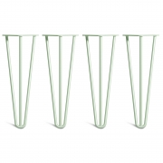 Coffee Table Hairpin Legs – Steel – Pastel Green – 35cm – 3 Rod Design – 10mm – Classic – Pack Of 4 – The Hairpin Leg Company