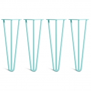 Coffee Table Hairpin Legs – Steel – Duck Egg Blue – 35cm – 3 Rod Design – 10mm – Classic – Pack Of 4 – The Hairpin Leg Company