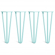 Coffee Table Hairpin Legs – Steel – Duck Egg Blue – 35cm – 3 Rod Design – 10mm – Classic – Pack Of 4 – The Hairpin Leg Company