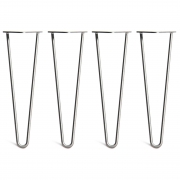 Hairpin Bench Legs – Steel – Dark Grey – 40cm – 2 Rod Design – Zinc – 10mm – Classic – Pack Of 4 – The Hairpin Leg Company