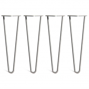 Hairpin Bench Legs – Steel – Dark Grey – 40cm – 2 Rod Design – Zinc – 10mm – Classic – Pack Of 4 – The Hairpin Leg Company