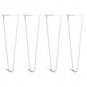 Hairpin Bench Legs – Steel – White – 40cm – 2 Rod Design – 10mm – Classic – Pack Of 4 – The Hairpin Leg Company