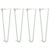 Hairpin Bench Legs – Steel – Pastel Green – 40cm – 2 Rod Design – 10mm – Classic – Pack Of 4 – The Hairpin Leg Company
