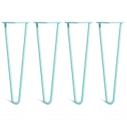 Hairpin Bench Legs – Steel – Duck Egg Blue – 40cm – 2 Rod Design – 10mm – Classic – Pack Of 4 – The Hairpin Leg Company