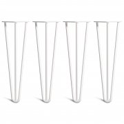 Hairpin Bench Legs – Steel – White – 40cm – 3 Rod Design – 10mm – Classic – Pack Of 4 – The Hairpin Leg Company