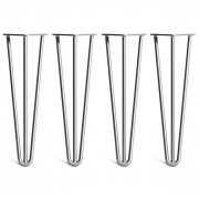 Hairpin Bench Legs – Steel – Dark Grey – 40cm – 3 Rod Design – Zinc – 12mm – Heavy Duty – Pack Of 4 – The Hairpin Leg Company