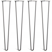 Desk & Dining Table Hairpin Legs – Steel – Black – 71cm – 2 Rod Design – 10mm – Classic – Pack Of 4 – The Hairpin Leg Company