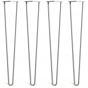 Desk & Dining Table Hairpin Legs – Steel – Dark Grey – 71cm – 2 Rod Design – Zinc – 10mm – Classic – Pack Of 4 – The Hairpin Leg Company