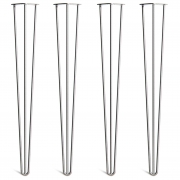 Hairpin Countertop Legs – Steel – Silver – 86cm – 3 Rod Design – 10mm – Classic – Pack Of 4 – The Hairpin Leg Company
