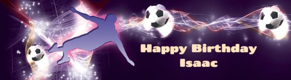 Happy Birthday Football Striker Party Banner