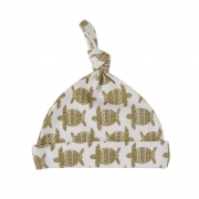 Pigeon Baby Knotted Hat In Olive Turtle – 0-5m