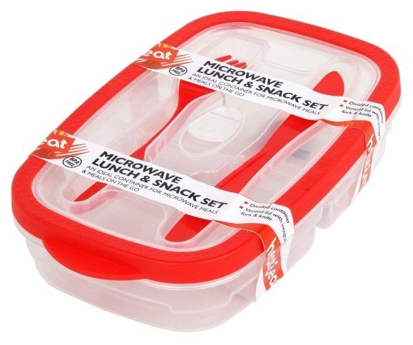 Heat & Eat Lunch Box With Cutlery – Assorted Colours