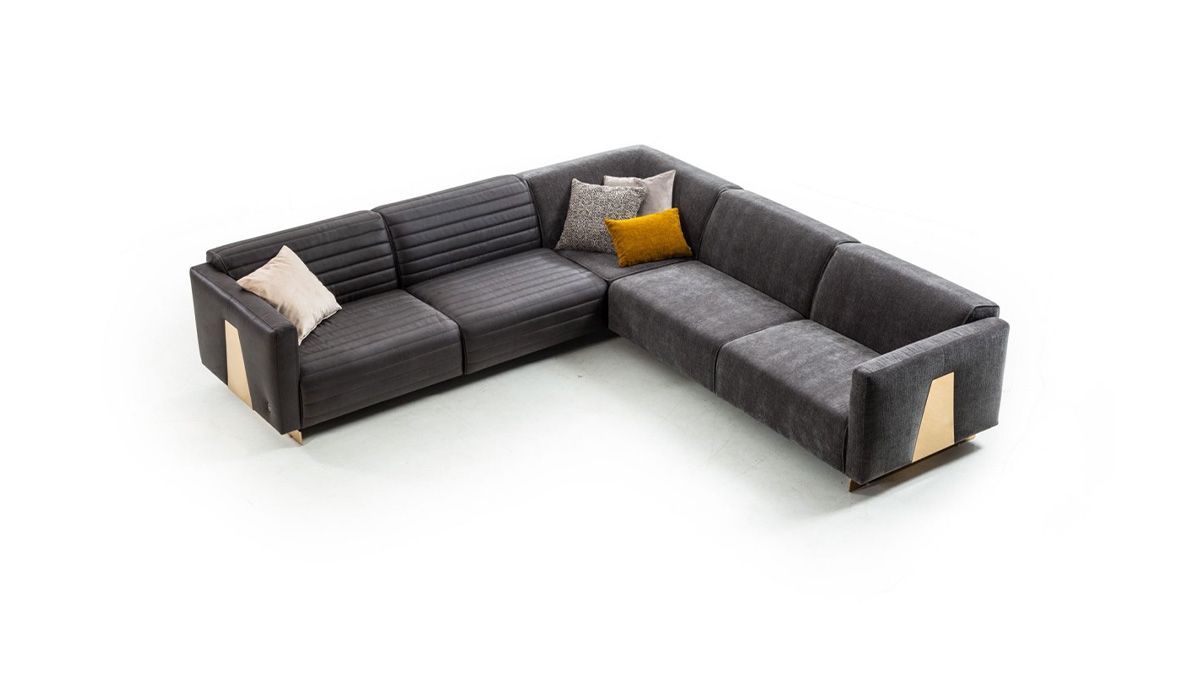 Heritage Corner – Posh Velvet 42 Black Elite – Sofa – Novia Furniture