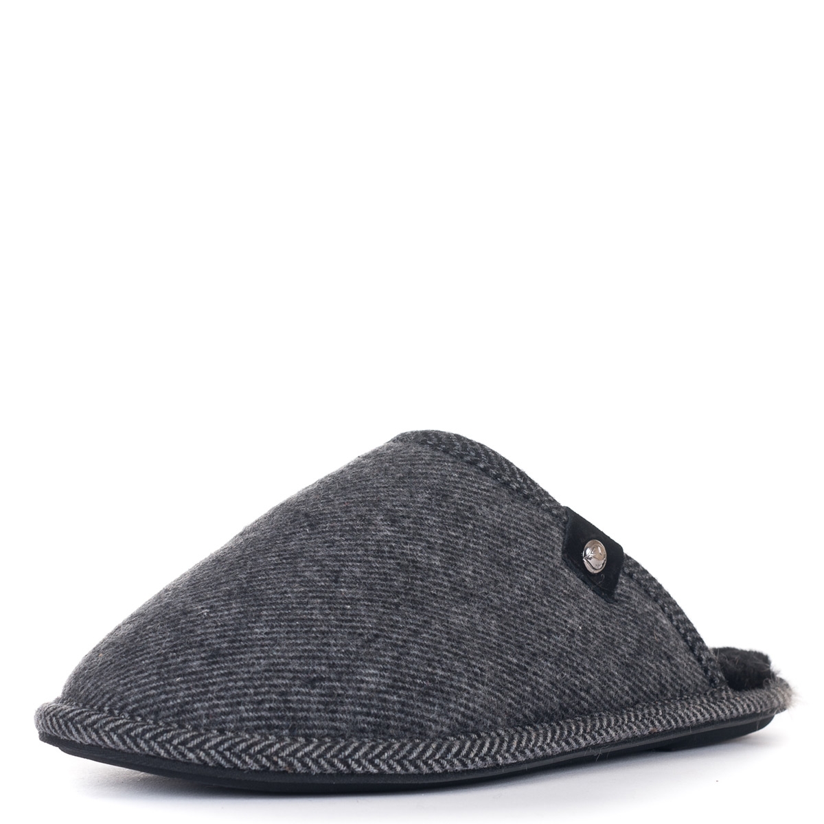 Hiddleston Luxury Faux Fur Mule Slippers – Extra Large – Grey – Men’s – Bedroom Athletics