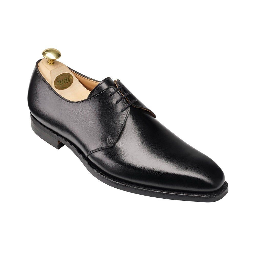 Crockett & Jones Mens Highbury Black Calf Derby Shoes – Leather – 8.5 – Robert Old & Co