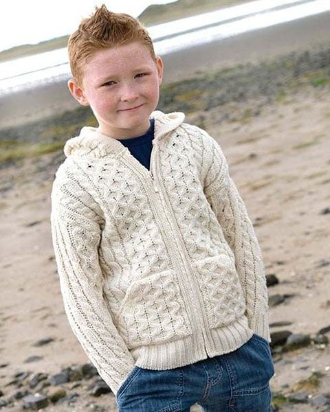 Kids Aran Hoody, 12-18 months / natural