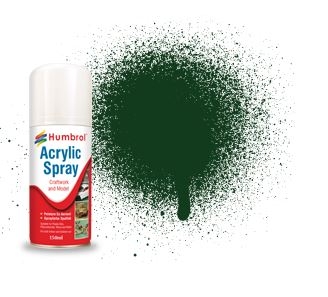 Humbrol 150ml Gloss Brunswick Green Acrylic Spray Paint – # 3 – Model Hobbies
