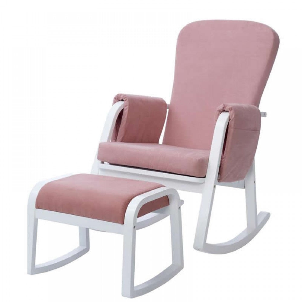 Ickle Bubba Dursley Rocking Chair and Stool- Blush Pink – For Your Baby