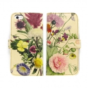 Leather Wallet Folio Phone Case – English Summer – iPhone 11 Pro Max / No personalisation / Cream