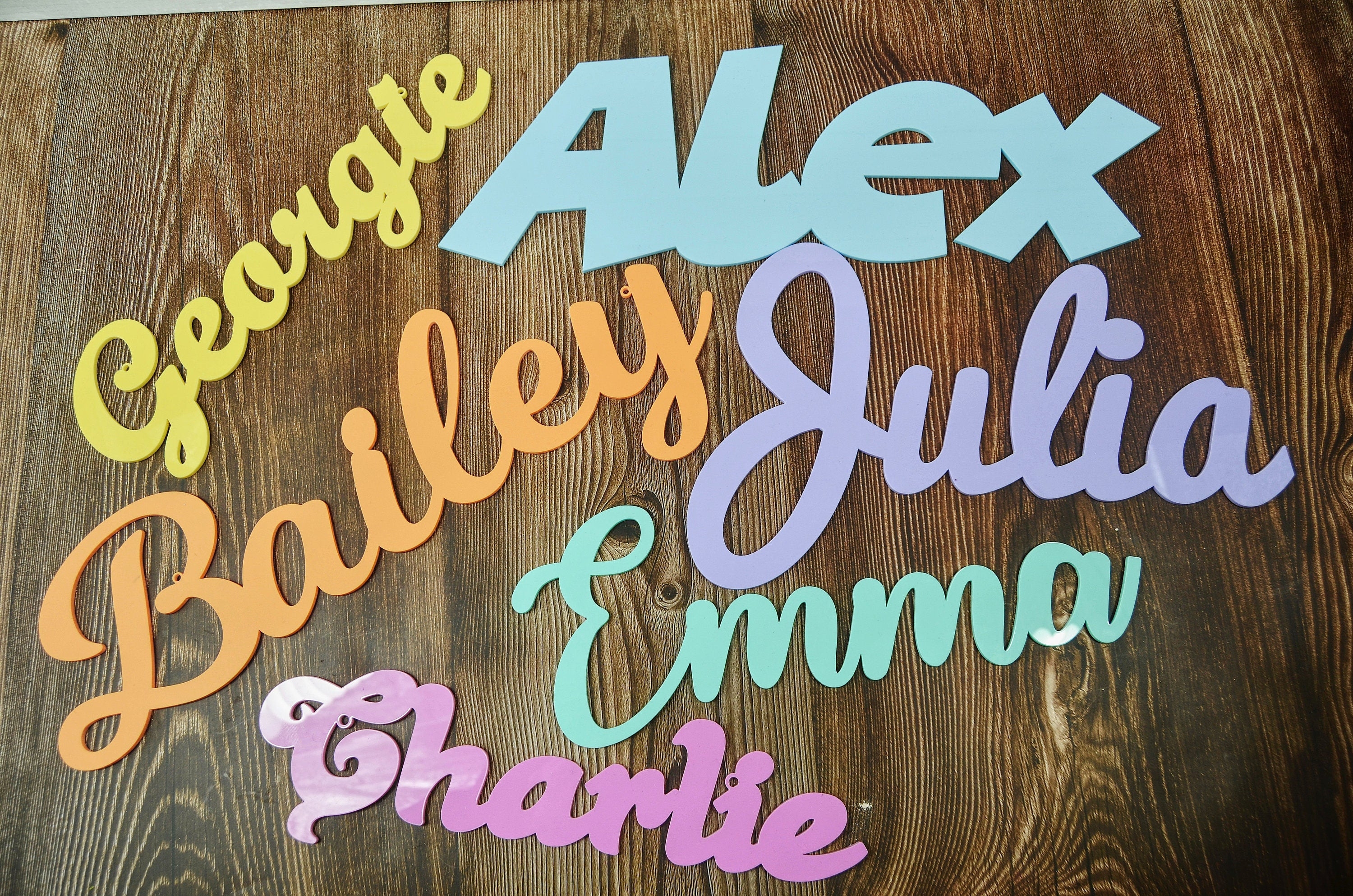 Pastel colour Name Sign mint – 40cm with 3M tape – Forth Craft & Designs