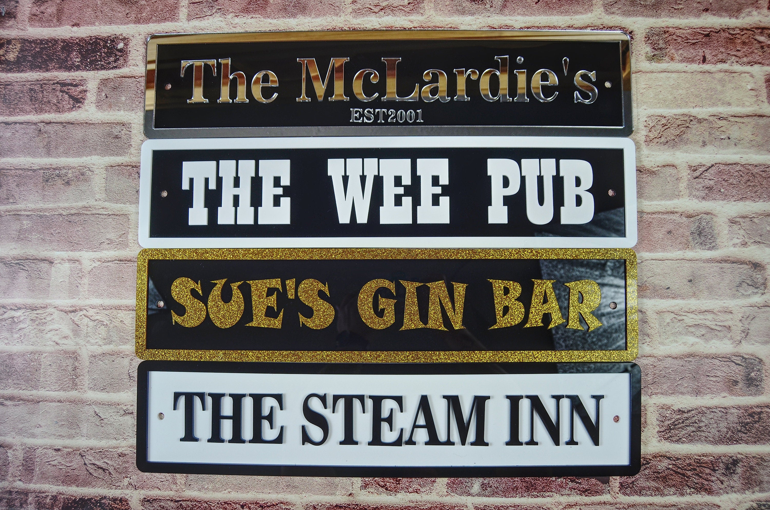 street Sign Blue – glitter gold – Forth Craft & Designs