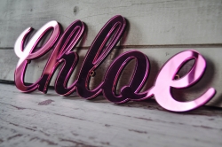 Wall Mount mirrored acrylic Name Sign – Silver – 30cm with 3M tape – Forth Craft & Designs