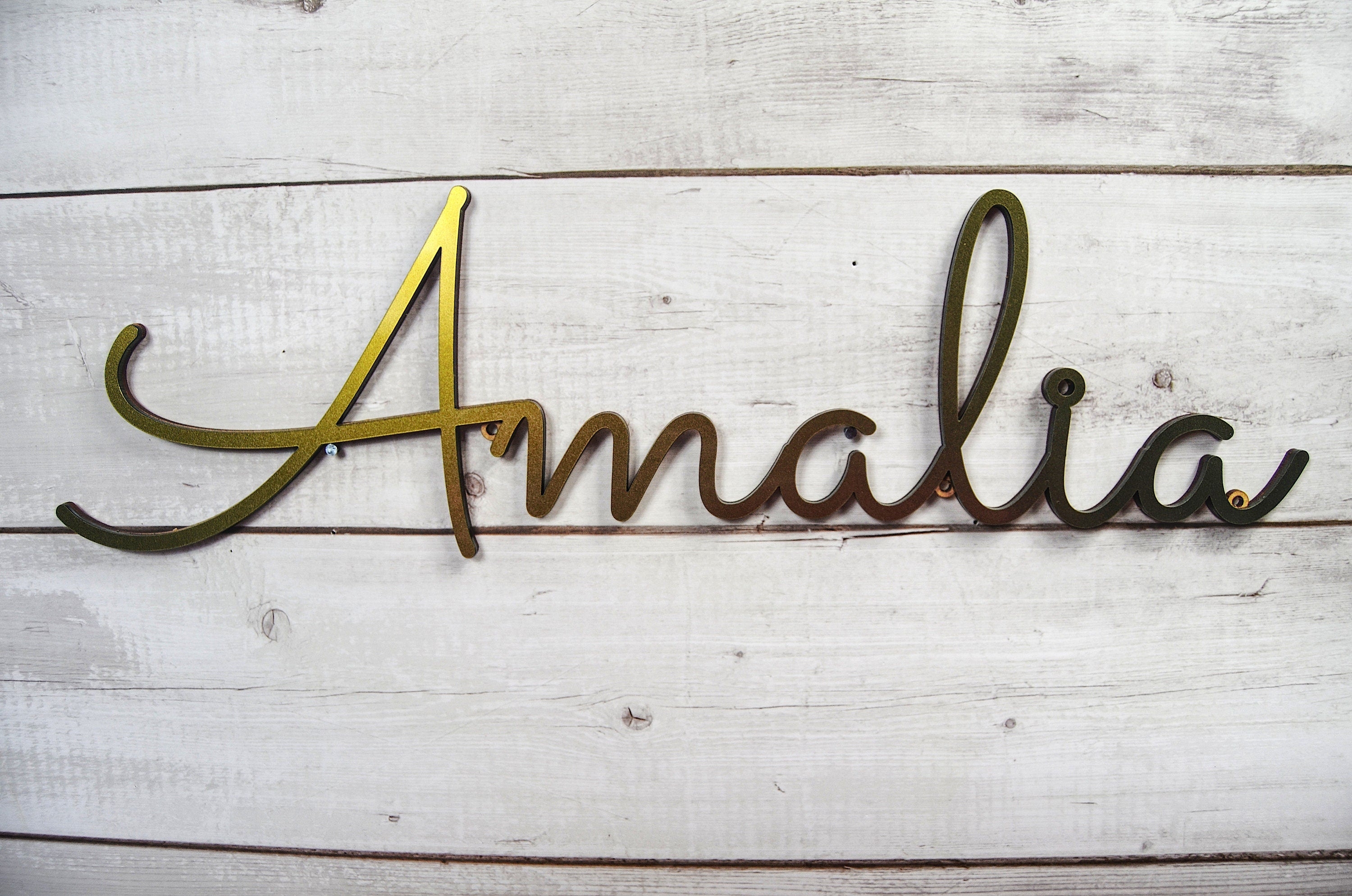 Wall Mounted Acrylic sparkle cast name Sign gold – 60cm with 3M tape – Forth Craft & Designs
