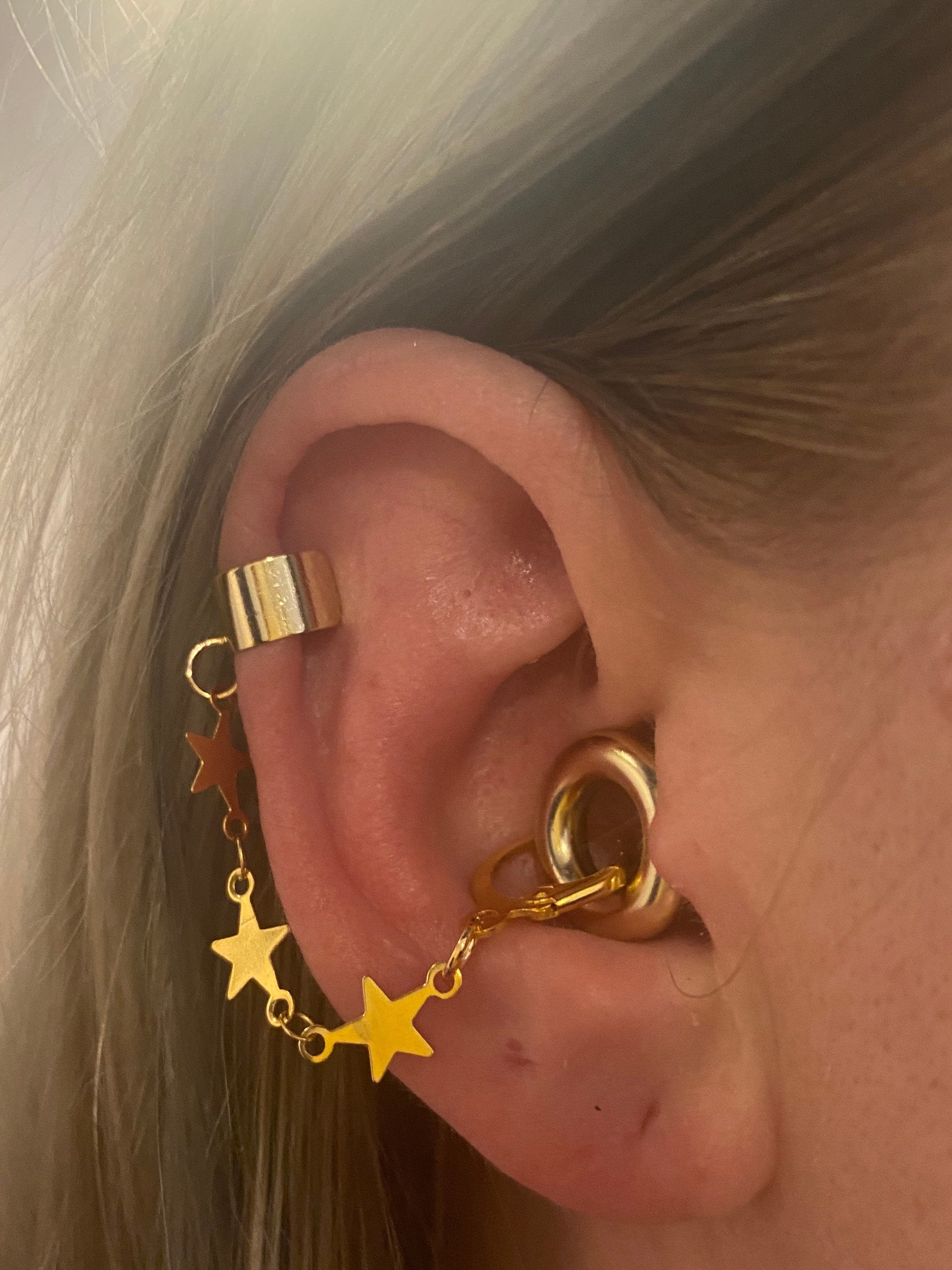 Gold Star ear cuff earrings for Loop earplugs – Purple Heart Design