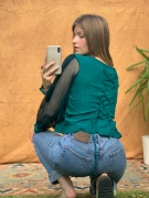 Chiffon Sleeve Blouse M / Brown – Portobello Vintage Market