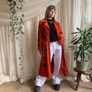 Tangerine Embroidered Coat XL – Portobello Vintage Market