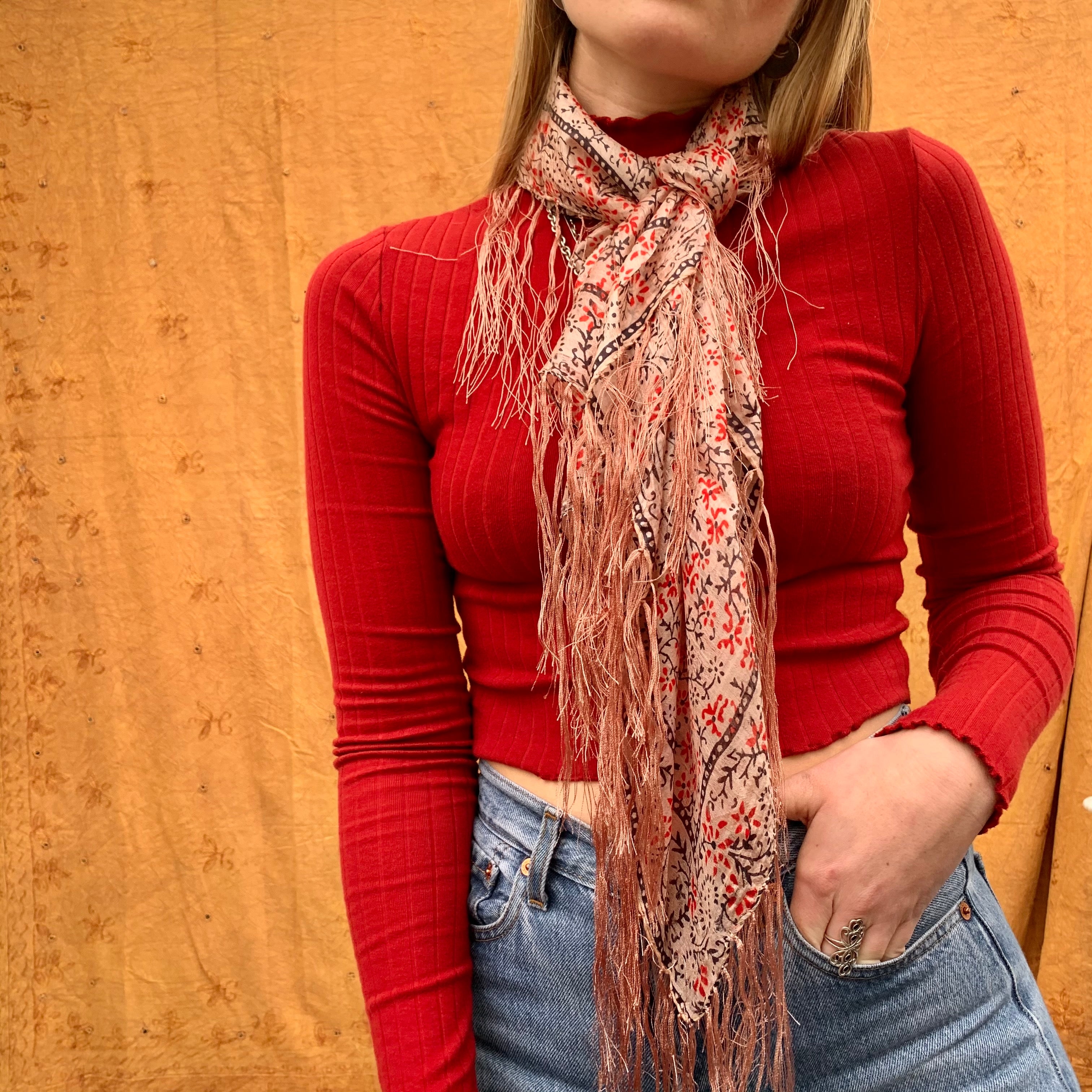 Hand Printed Silk Tassel Scarf Habour Grey & Purple – Portobello Vintage Market