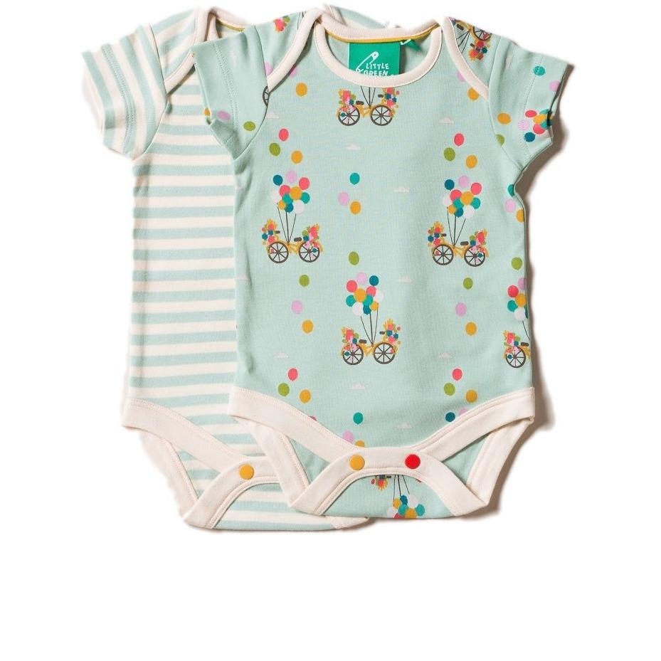 Little Green Radicals Baby Flying High Bodysuit Vest Set – Blue Green – 6-9 months