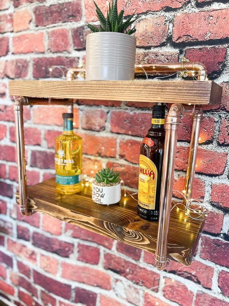 Copper Pipe Shelving – Drinks Rack – Bathroom Shelf – Bedroom Shelf – Book Shelf – 103cm
