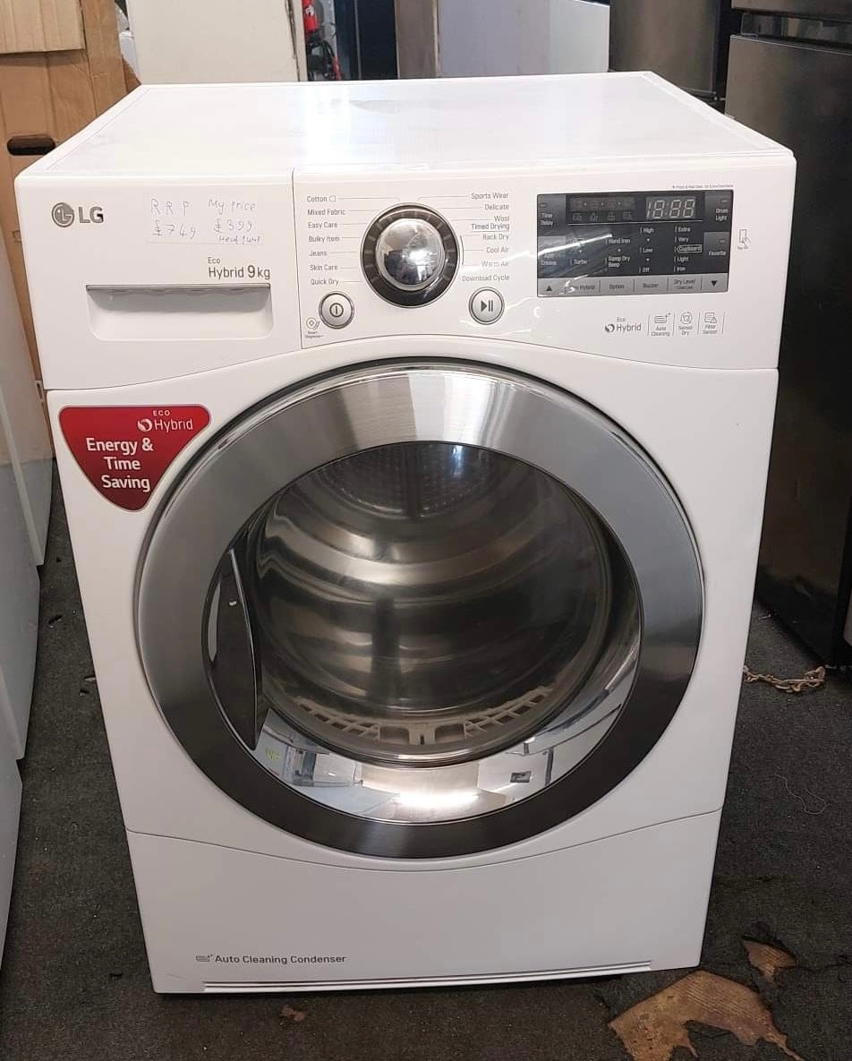 LG RC9055AP2F 9kg ECO Hybrid Dryer With Heat Pump Technology A++ White – Shop At Home