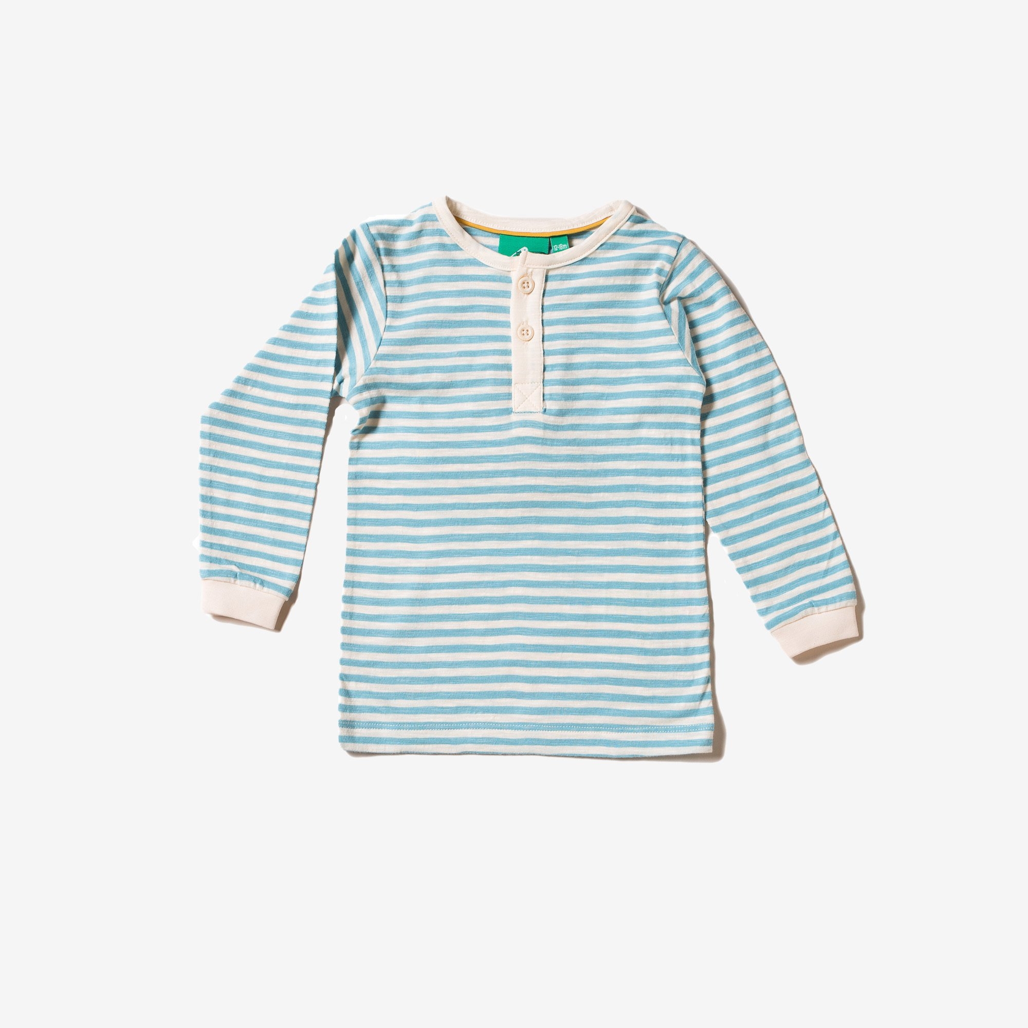 Little Green Radicals Toddler Cornsilk Stripe Long Sleeve Everyday T-Shirt – Blue – 18-24 months