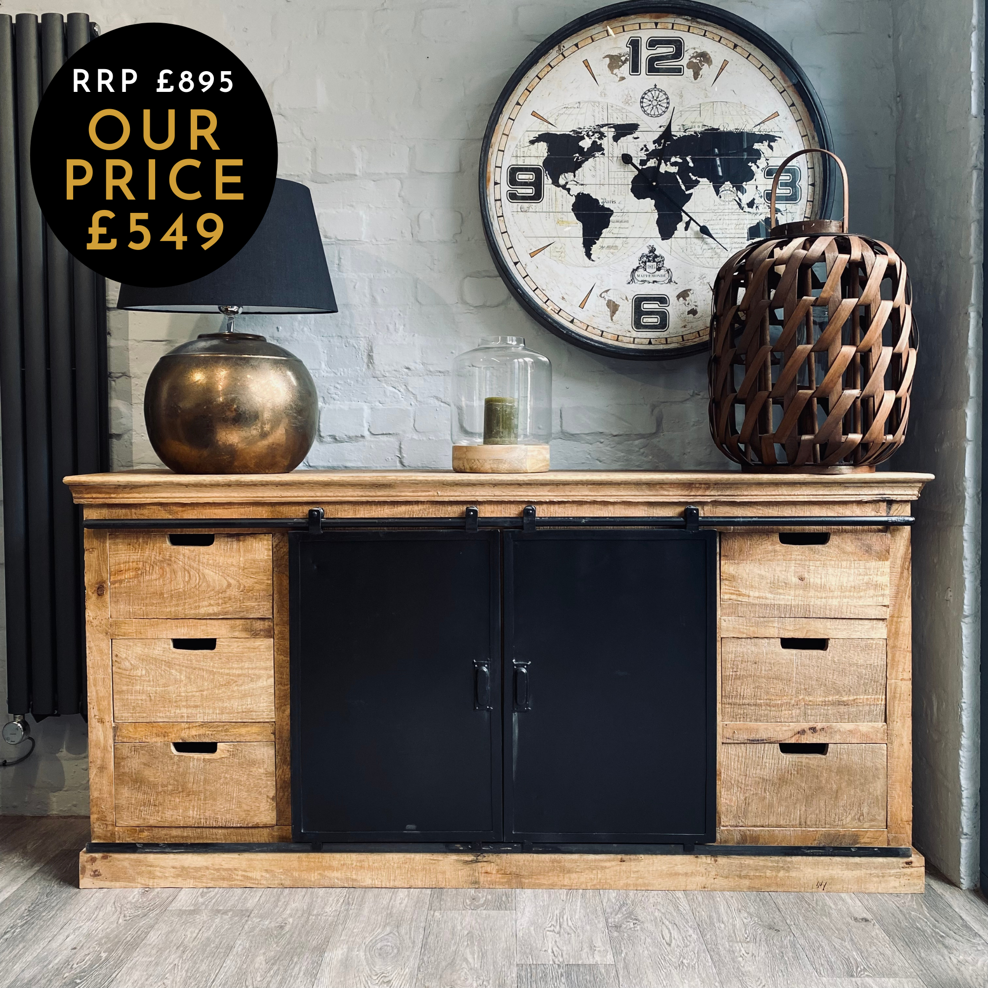 Large Industrial Sideboard | Smallhill Furniture Co. | FREE UK DELIVERY