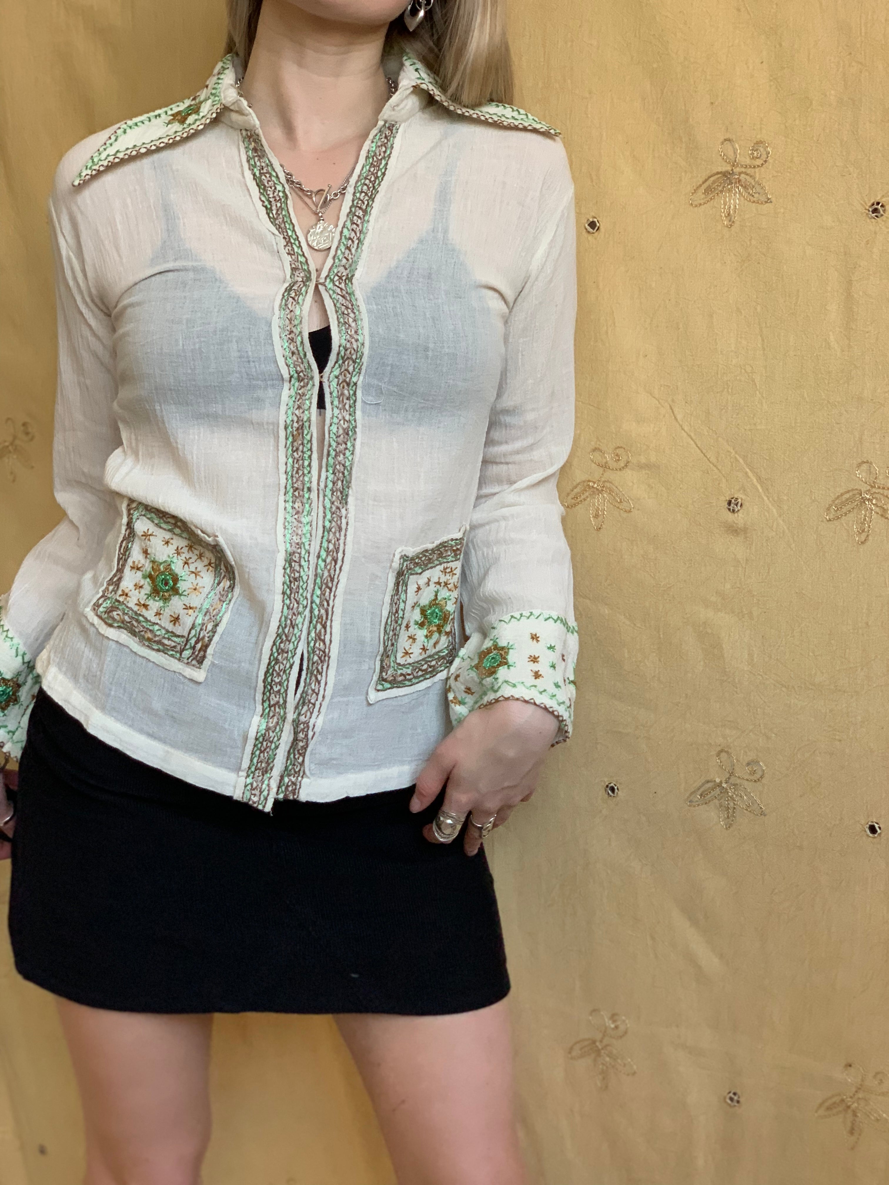 (Multi) Cheesecloth Fitted Shirt M/L / Cream – Portobello Vintage Market