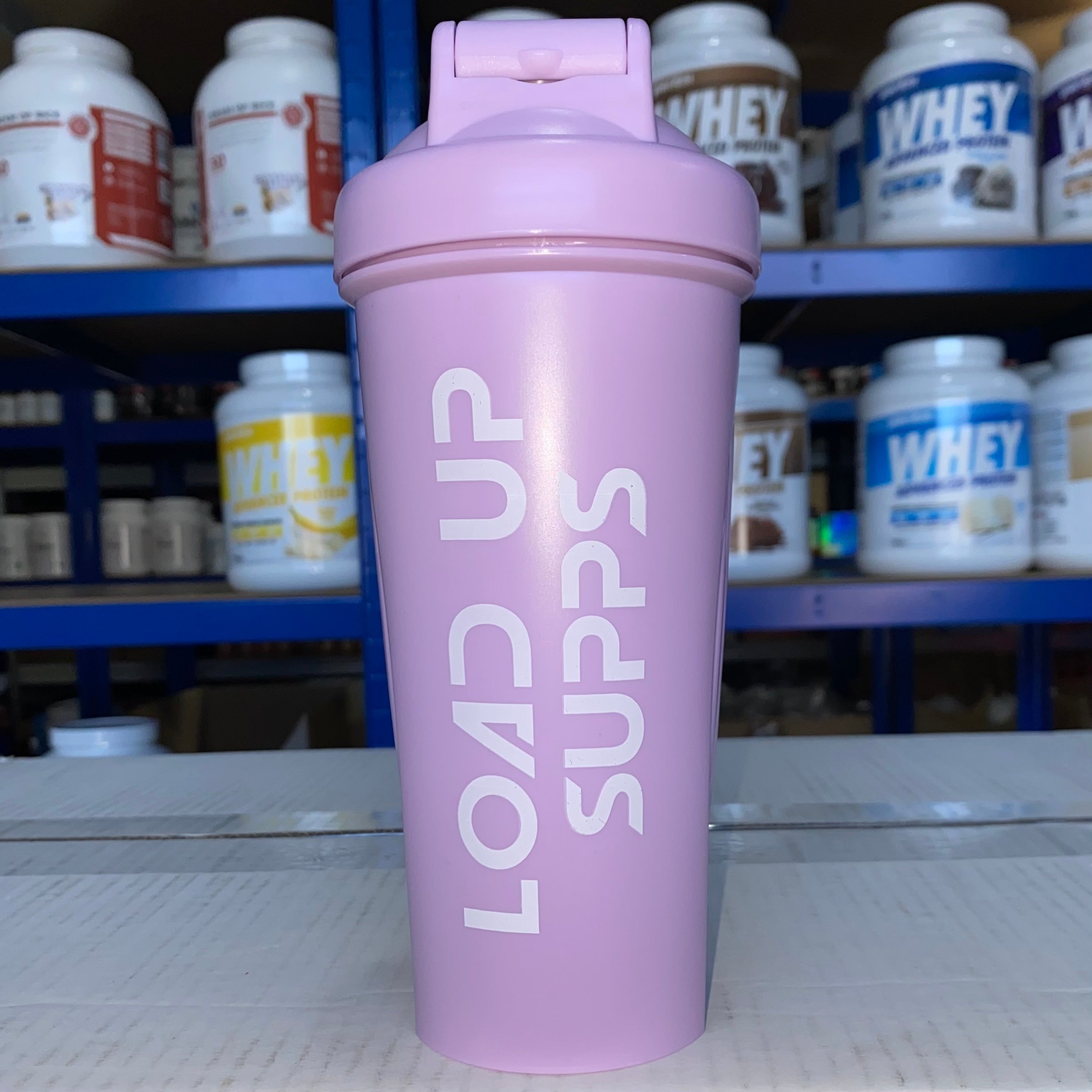 LoadUpSupps Shaker – Lilac & White Logo (NEW) – Load Up Supplements