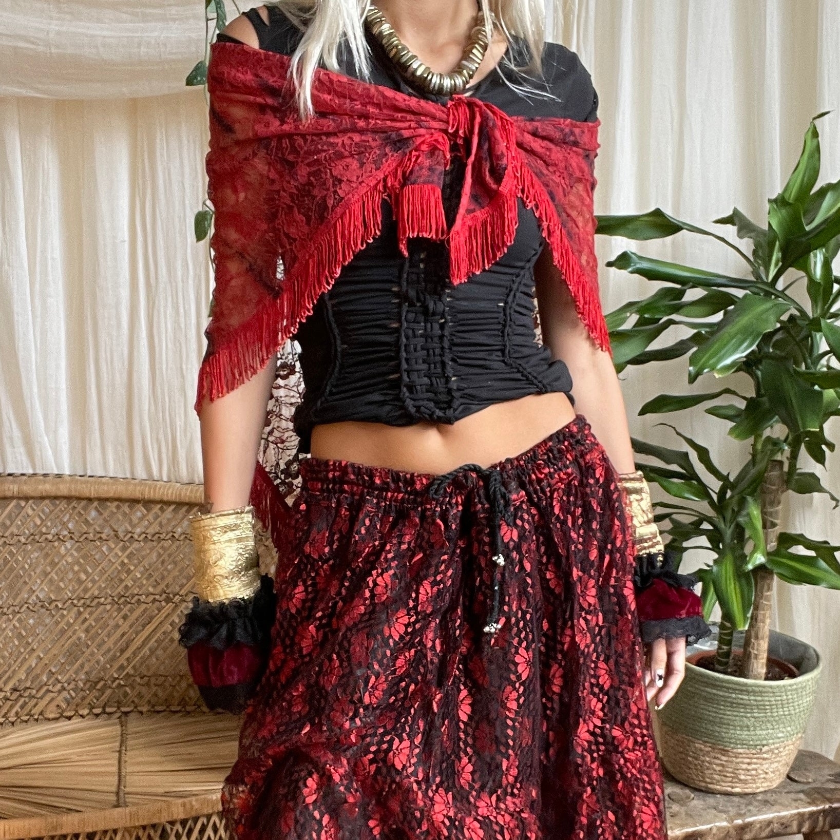 Lace Tassel Sarong Shawl – Portobello Vintage Market