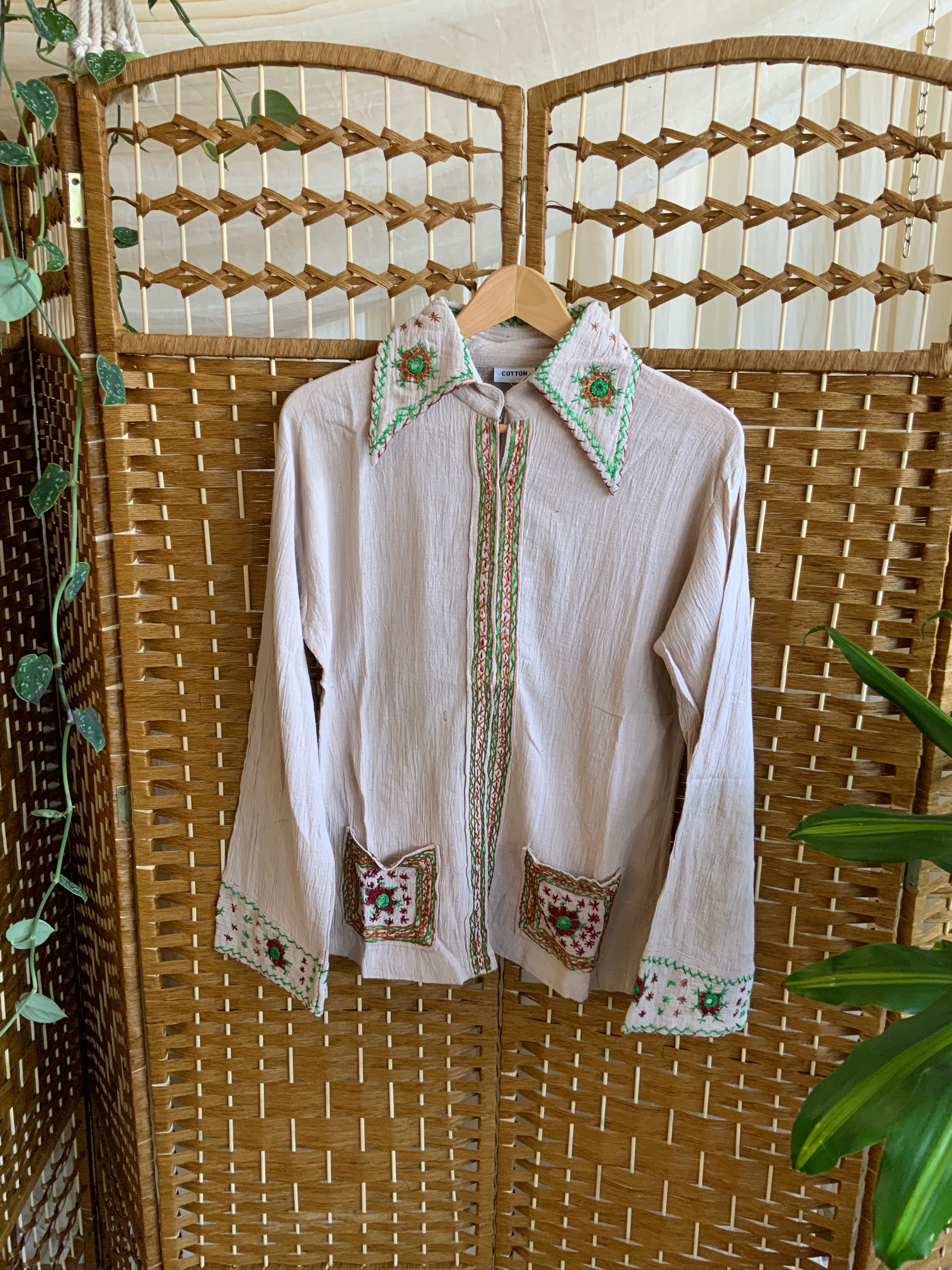 (Multi) Cheesecloth Fitted Shirt S/M / Beige – Portobello Vintage Market