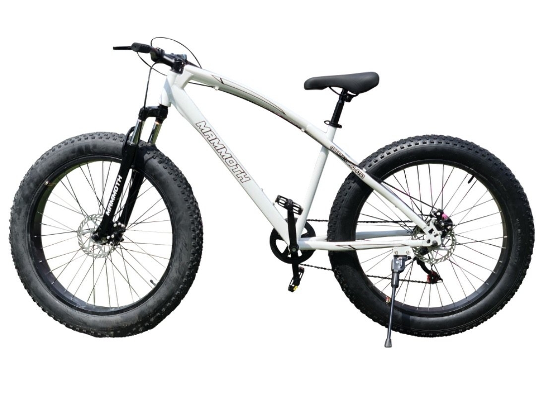 Fat Tyre Bike – G-Hybrid – Mammoth -Suspension & Gear 20′ – White – Green Hybrid Bikes