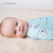 Cheeky Chompers Zebra Dreams Organic MultiMuslin Baby Swaddle – Aqua