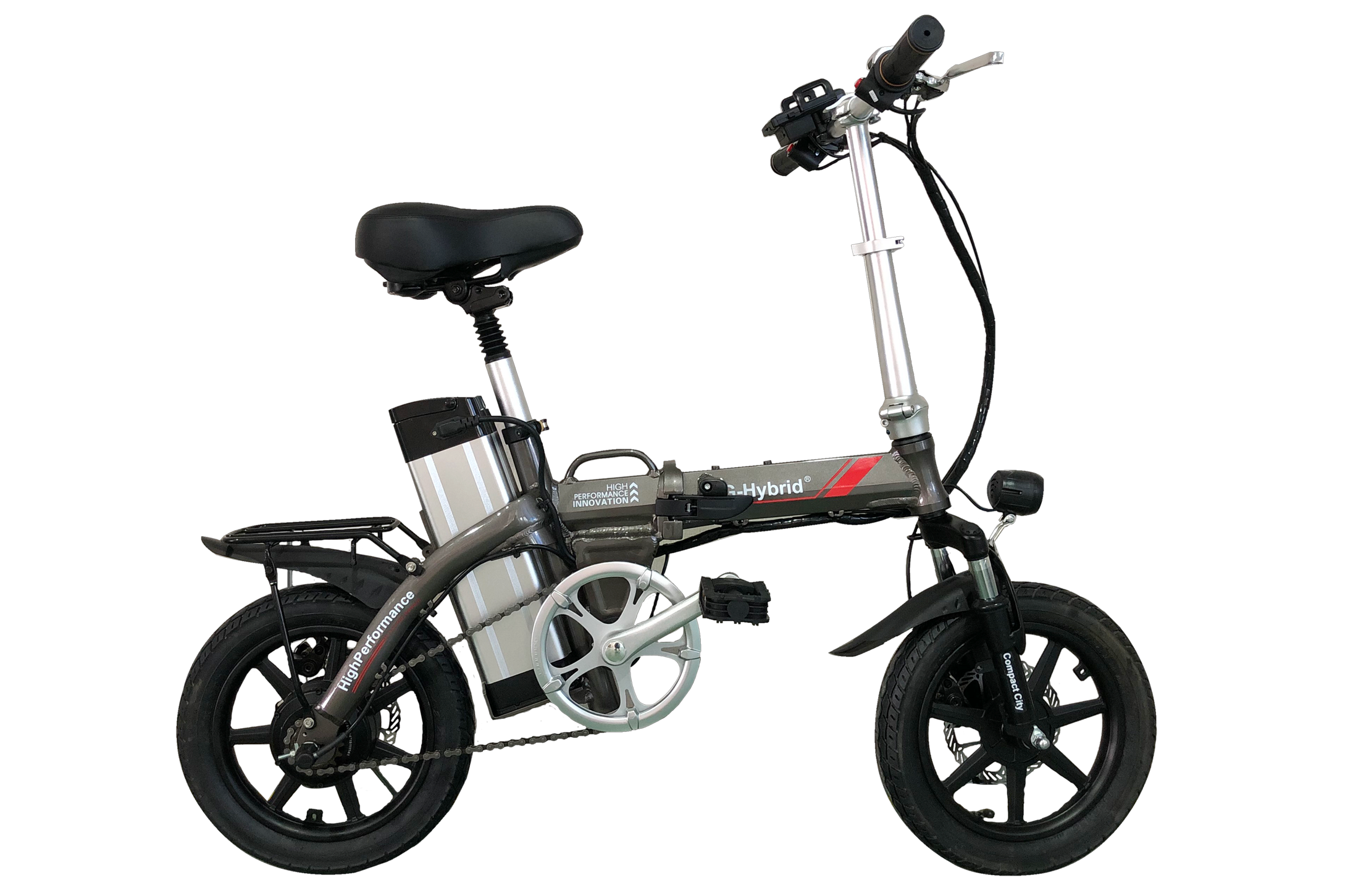 Folding ebike Compact Ebike with Throttle G-Hybrid Compact Grey – Grey / Yes