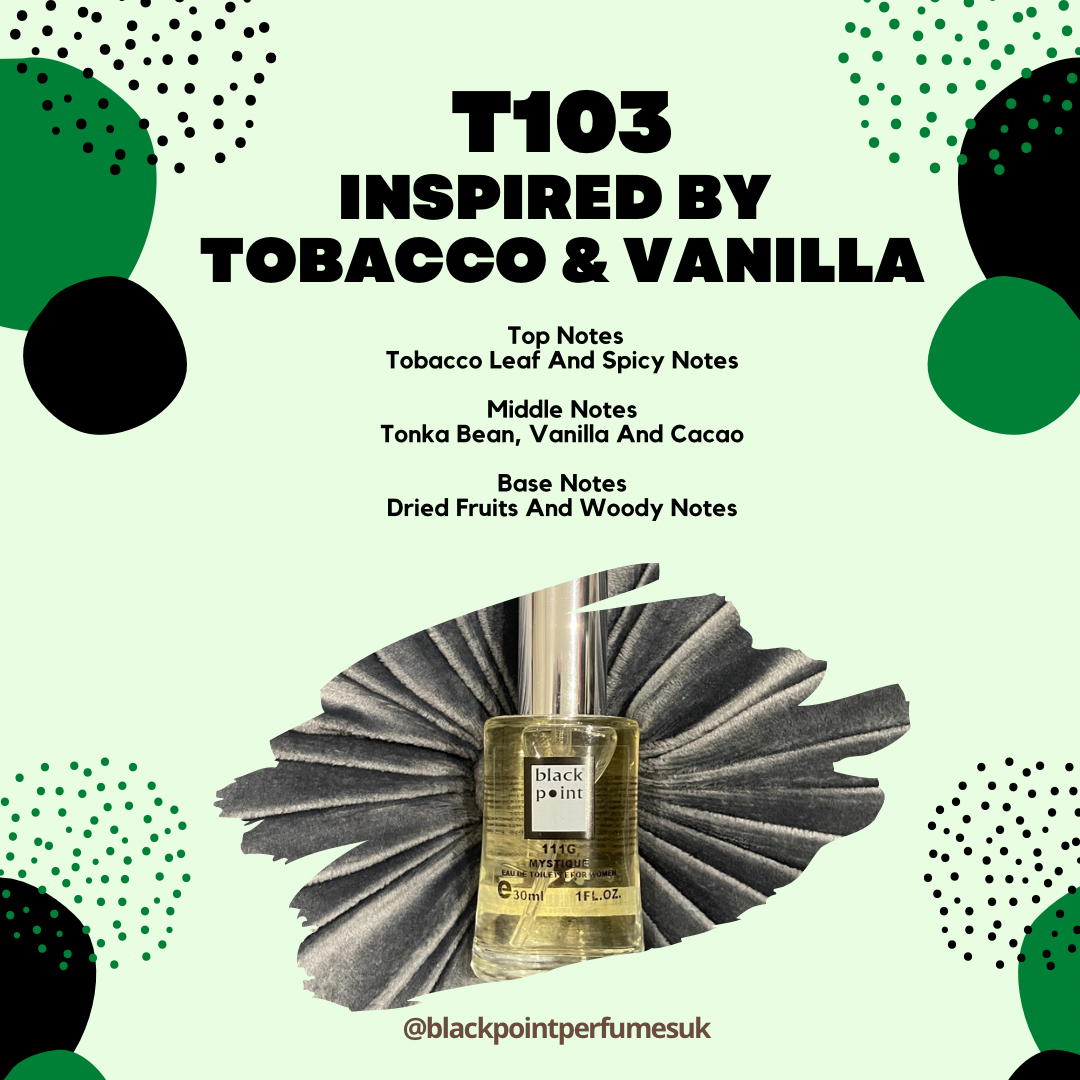 Inspired by Tobacco & Vanilla EDT Unisex Fragrance – T103|Black Point Perfumes