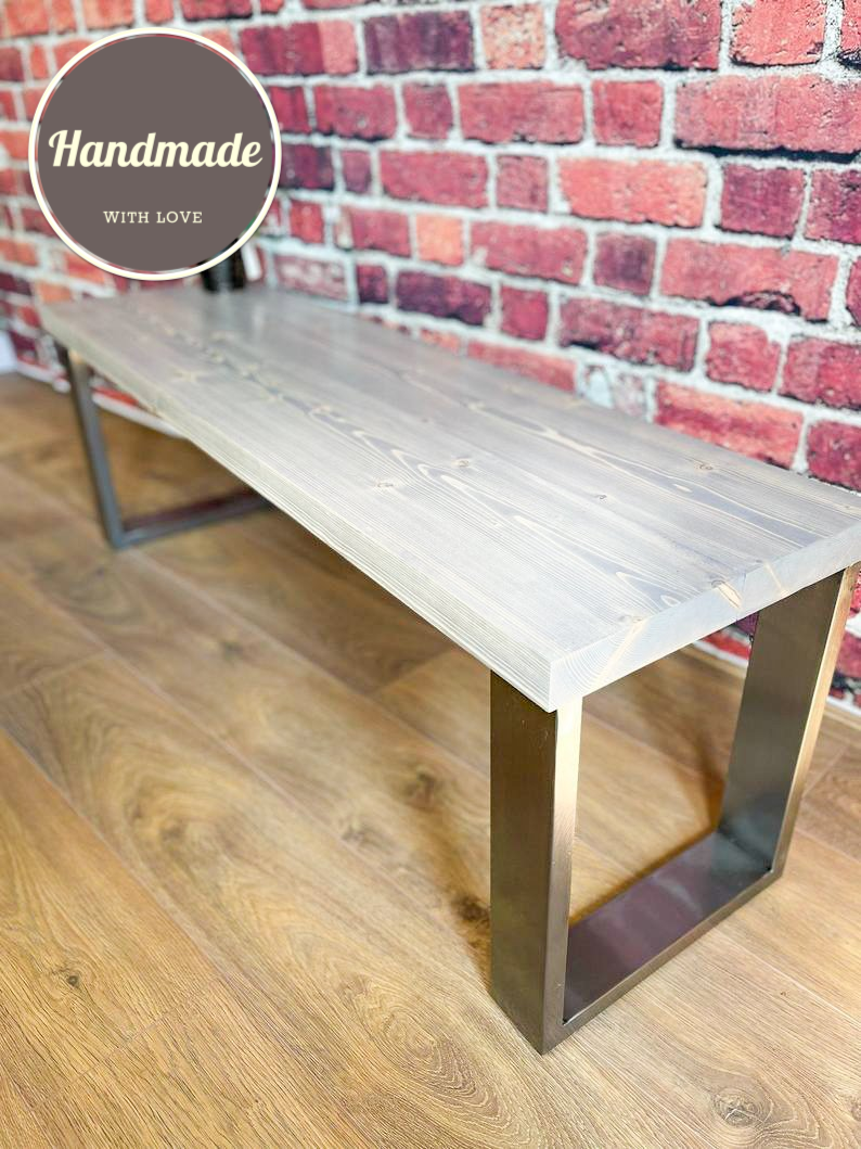 Dining Table Bench – Square Legs – 250cm – Clear Coat