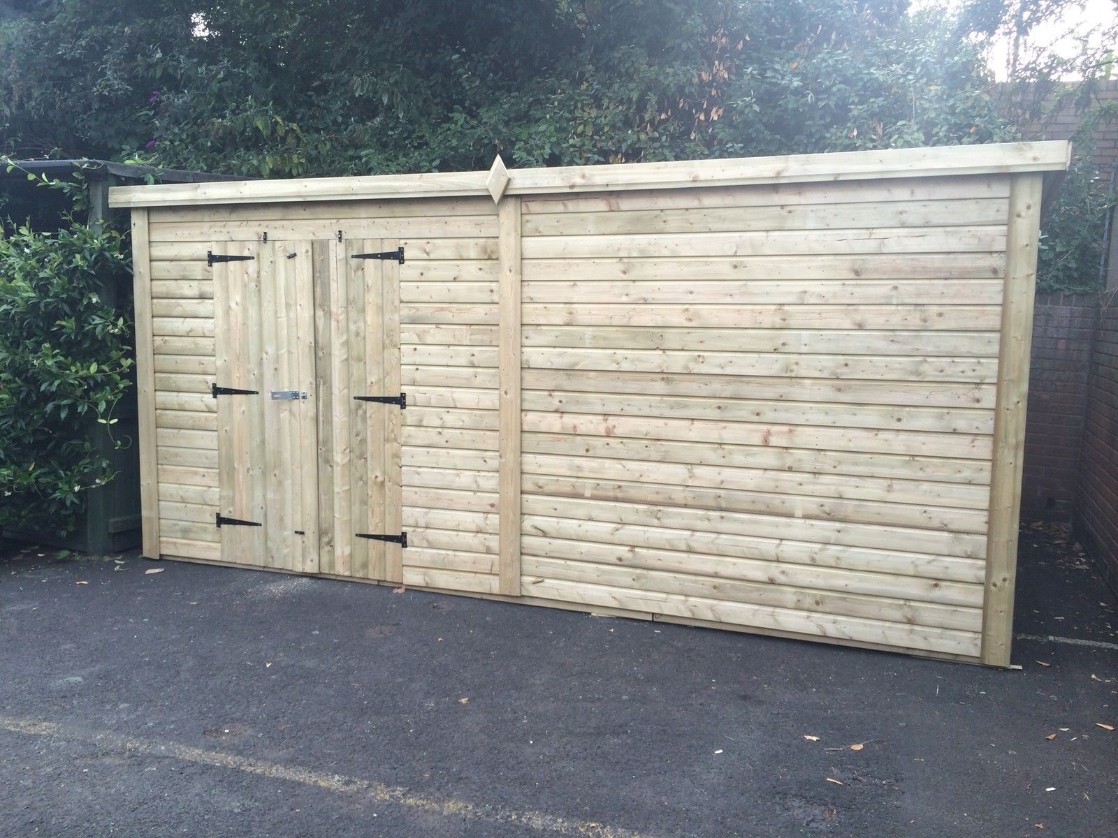 16 x 8ft Wooden Tanalised Ultimate Pent Garden Shed Office Garage Security 19mm Tounge & Groove