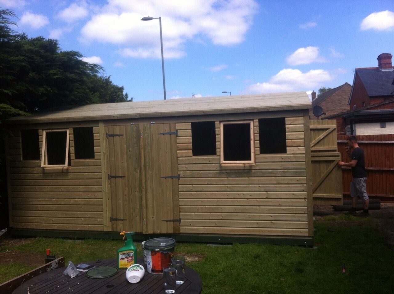 20 x 10ft Wooden Tanalised Ultimate Apex Garden Shed/Office/Garage 19mm Tounge & Groove