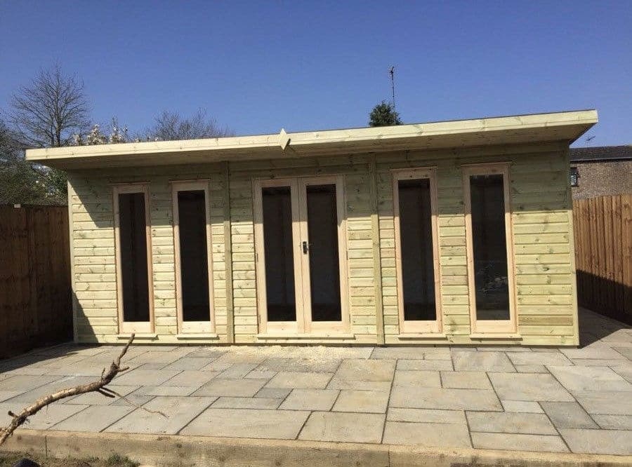 20 x 10ft Contemporary Summerhouse With 2ft Canopy With Breathable Membrane