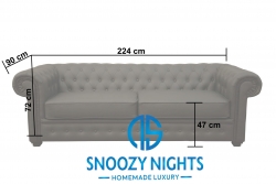 The Imperial Chesterfield Sofa Collection – Imperial Three Seater – Grey – Snoozy Nights