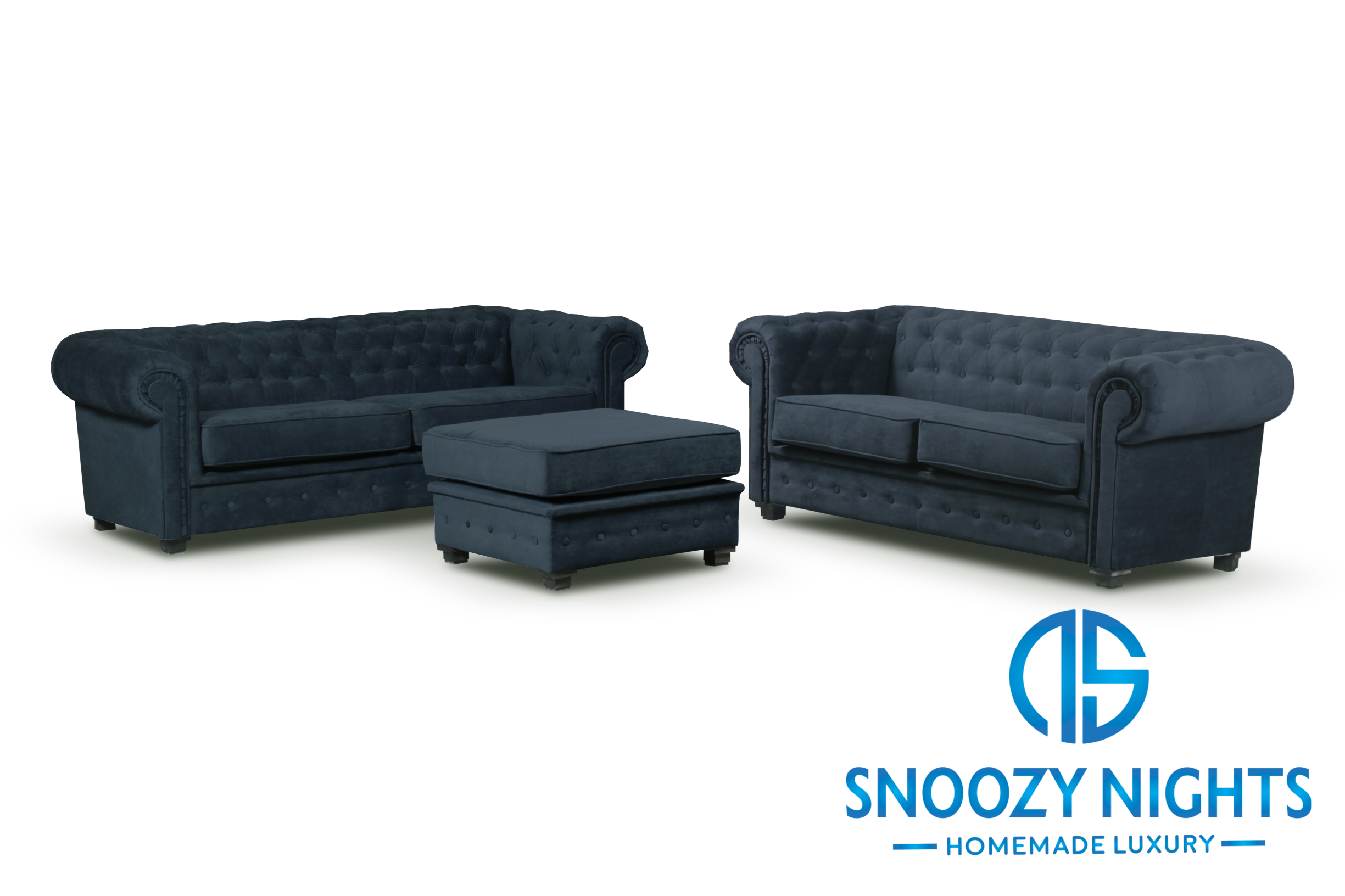 The Imperial Chesterfield Sofa Collection – Imperial Three And Two Seater – Royal Blue – Snoozy Nights